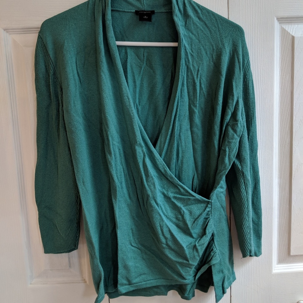 Ann Taylor 3/4 Sleeve Wrap Front Sweater - Size XL